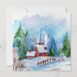 居心地の良い冬の水彩風景