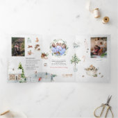 居心地の良い冬の瞬間 | クリスマスファミリーの写真 三つ折り招待状 (内部)