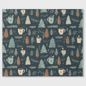 居心地の良い冬の瞬間、コーヒーマグ、松 ラッピングペーパー (フラット)