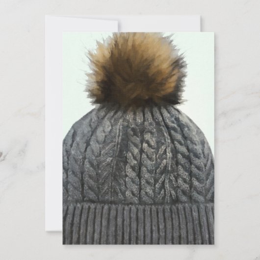 居心地の良い冬ビーニーハットホリデークリスマスフォト 招待状 (裏面)