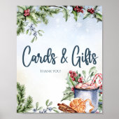 居心地の良い冬ホットココアベビーシャワーカード&ギフト ポスター (正面)