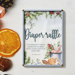 居心地の良い冬ホットココア雪おむつラッフルポスター ポスター