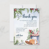 居心地の良い冬ホットココア雪の赤ちゃんシャワー感謝していユー カード (正面)