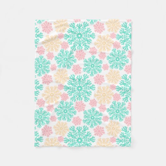 居心地の良い冬ワンダーランドスノーフレークスパターン フリースブランケット (正面)