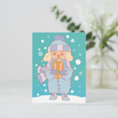 居心地の良い冬犬 ポストカード (スタンド正面)