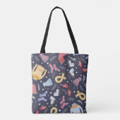 居心地の良い冬編みシームレスヴィンテージ トートバッグ (裏面)