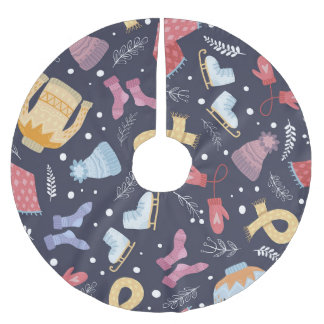 居心地の良い冬編みシームレスヴィンテージ ブラッシュドポリエステルツリースカート