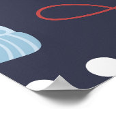 居心地の良い冬編みシームレスヴィンテージ ポスター (角)