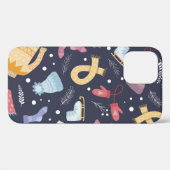 居心地の良い冬編みシームレスヴィンテージ Case-Mate iPhoneケース (裏面 (横))