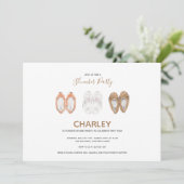 居心地の良い動物スリッパ眠りバースデーパーティー 招待状 (スタンド正面)