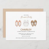 居心地の良い動物スリッパ眠りバースデーパーティー 招待状 (正面/裏面)