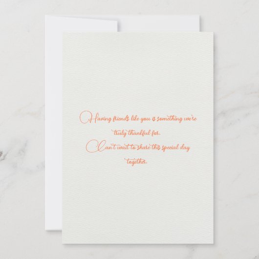 居心地の良い収穫秋の収集パターン 招待状 (裏面)