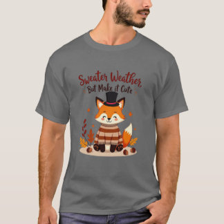 居心地の良い可愛いキツネイン秋セーター – Tシャツ