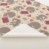 居心地の良い可愛い猫好きコラージパターン シェルパブランケット (3/4)