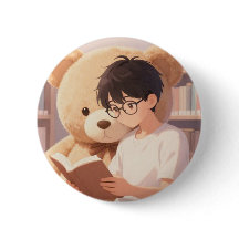 居心地の良い図書館少年と大きなテディベアの読書美学