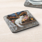 居心地の良い夜間の窓のシーン コースター (左側)