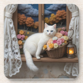 居心地の良い夜間の窓のシーン コースター