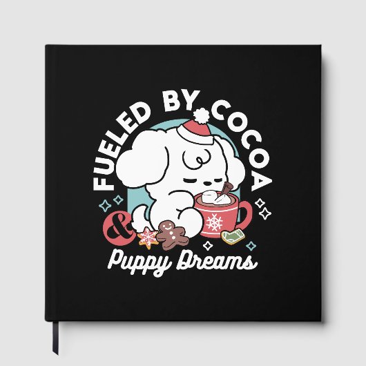 居心地の良い子犬の夢 – ホットチョコレートとクリスマス ゲストブック (正面)