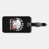 居心地の良い子犬の夢 – ホットチョコレートとクリスマス ラゲッジタグ (裏面横)