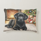 居心地の良い子犬ラブラドールレトリバークリスマスドッグ アクセントクッション (裏面)