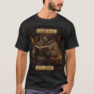 居心地の良い季節の読書クラブTシャツ 本好きなくま Tシャツ