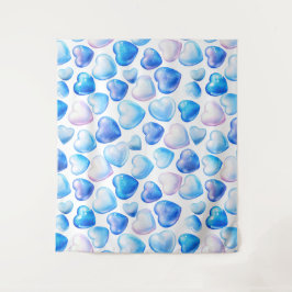 「居心地の良い宇宙のための水カラーハートタペストリー」 タペストリー