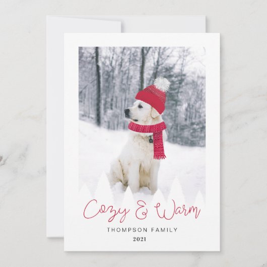 居心地の良い家族とペットフォトウィンターハット&スカーフ シーズンカード (正面)