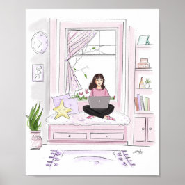 居心地の良い家、ファッションのイラスト ポスター