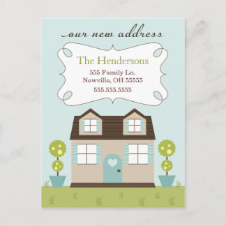 居心地の良い小さな家の動くアナウンス 案内ポストカード