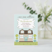 居心地の良い小さな家の動くアナウンス 案内ポストカード (スタンド正面)