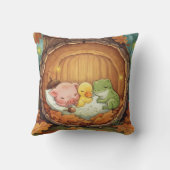 居心地の良い小さな家、子豚、アヒル、フロレット クッション (裏面)