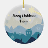 居心地の良い州または町のクリスマスウィッシュオーナメント セラミックオーナメント (裏面)