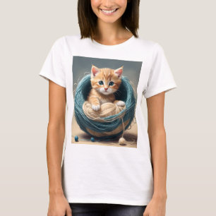 「居心地の良い幼児：子猫のウールリトリート」 Tシャツ