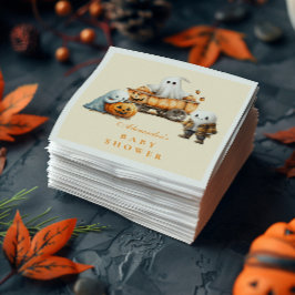 居心地の良い幽霊コテージハロウィンベビーシャワー スタンダードカクテルナプキン