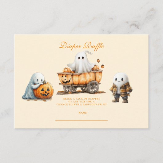 居心地の良い幽霊コテージハロウィーンディパーラッフル エンクロージャーカード (正面)