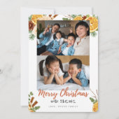 居心地の良い応援ファミリーフォトクリスマスカード(韓国語) シーズンカード (正面)