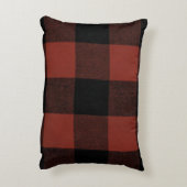 居心地の良い愛：赤と黒のプレイドフランネルデザイン アクセントクッション (裏面(縦))