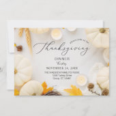 居心地の良い感謝祭かぼちゃディナー 招待状 (正面)