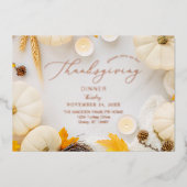 居心地の良い感謝祭かぼちゃディナー 箔招待状 (正面)