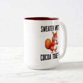 居心地の良い感謝祭リスのコーヒーマグ ツートーンマグカップ (正面右)