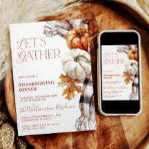 居心地の良い感謝祭招待状- Let's Gather