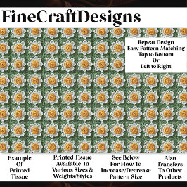 居心地の良い手作りカチェットデイジーパターンBN9デコページ 薄葉紙