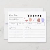居心地の良い手描きキッチンの必需品レシピカード (正面)