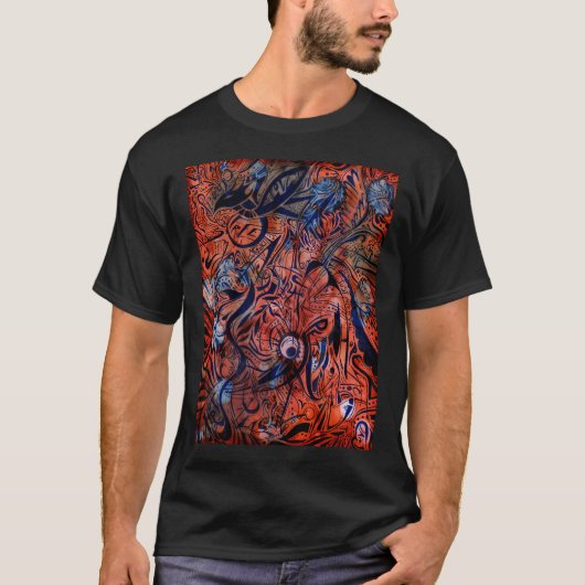 居心地の良い抽象的なエコー Tシャツ (正面)