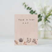 居心地の良い日のミニマル賛美リストの葉書を持つ ポストカード (スタンド正面)