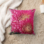 居心地の良い明るいピンクの菊の花の枕 クッション (ブランケット)