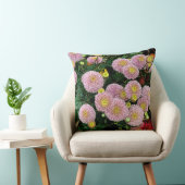 居心地の良い明るいピンクの菊の花の枕 クッション (椅子)