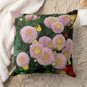 居心地の良い明るいピンクの菊の花の枕 クッション (ブランケット)