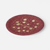 居心地の良い明るいブルゴーニュ赤いメリークリスマス ペーパープレート (アングル)