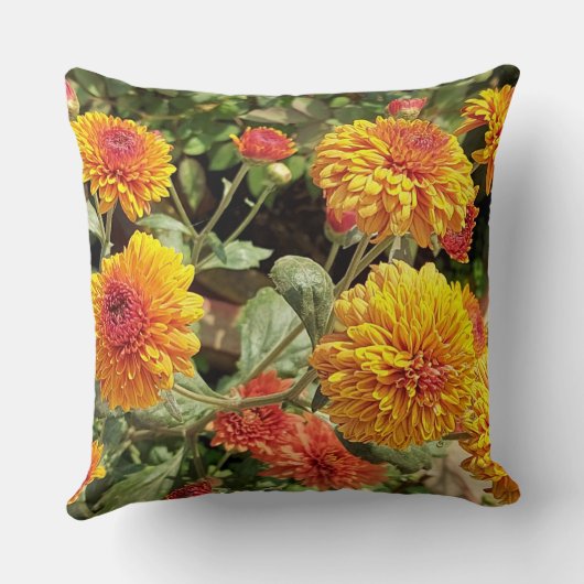 居心地の良い明るい黄色のデイジー花枕 クッション (裏面)